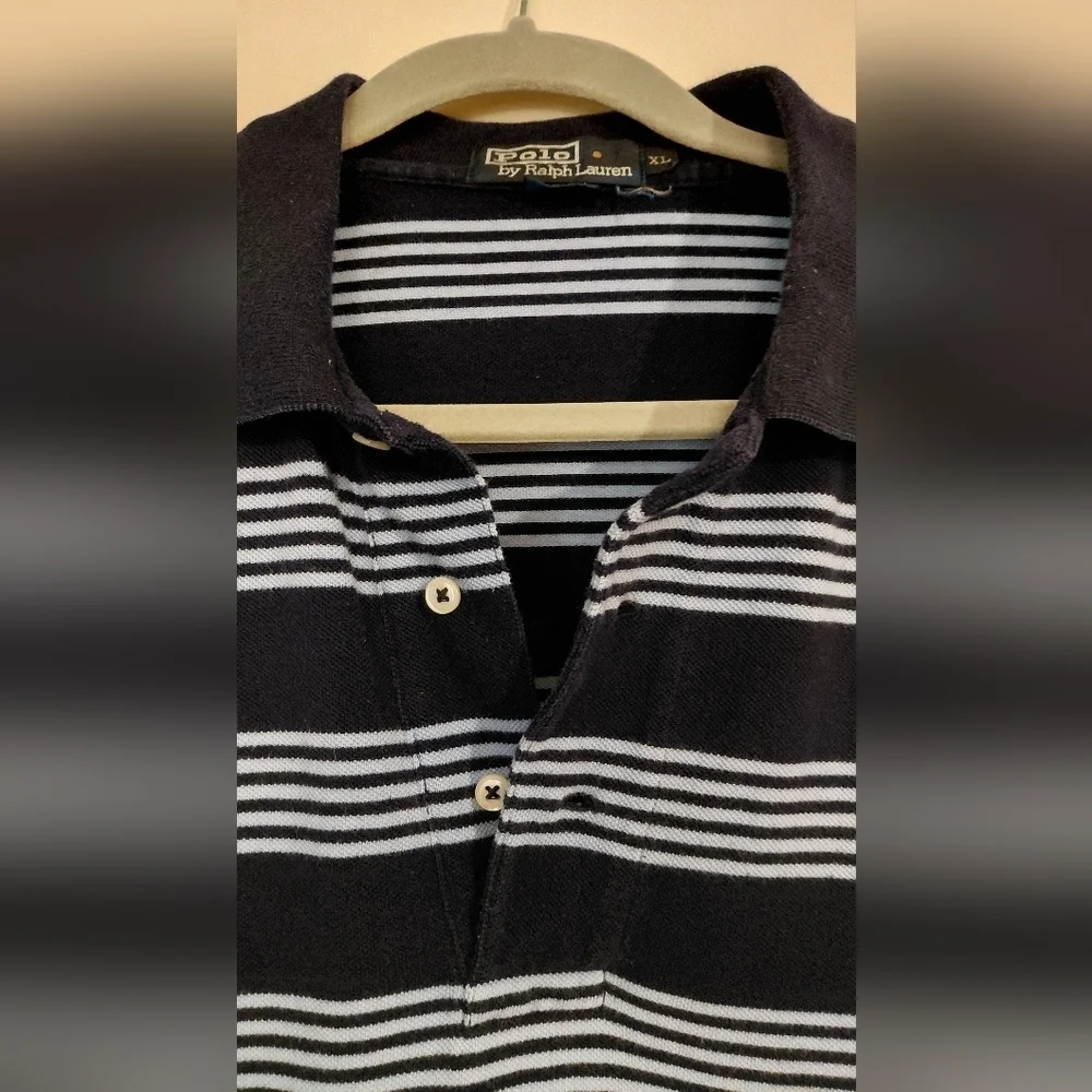 Polo Ralph Lauren Navy Striped Polo Shirt